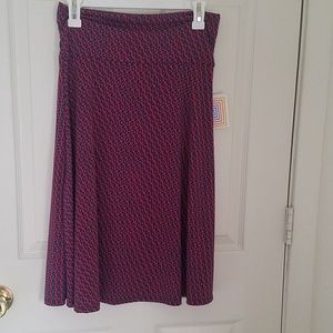 LuLaRoe Azure red and blue skirt